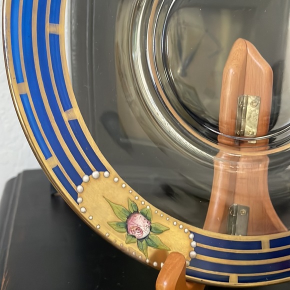 Art Deco Cobalt and Gold Antique Cake Plate - Picture 2 of 2